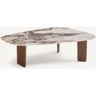 AM.PM Table basse, en céramique effet marbre et plaqué noyer, DOLMENA AM.PM Table basse, en céramique effet marbre et plaqué noyer, DOLMENA