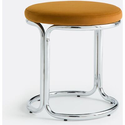 LA REDOUTE INTERIEURS Tabouret bas en velours ras et métal acier chromé, ROYA LA REDOUTE INTERIEURS Tabouret bas en velours ras et métal acier chromé, ROYA