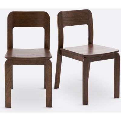 LA REDOUTE INTERIEURS Lot de 2 chaises teintées noyer, Talet LA REDOUTE INTERIEURS Lot de 2 chaises teintées noyer, Talet