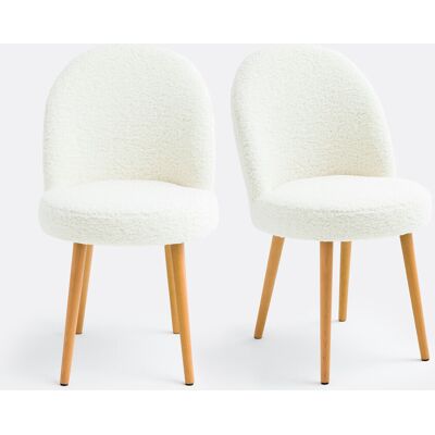 LA REDOUTE INTERIEURS Lot de 2 chaises tissu bouclette, Inès LA REDOUTE INTERIEURS Lot de 2 chaises tissu bouclette, Inès