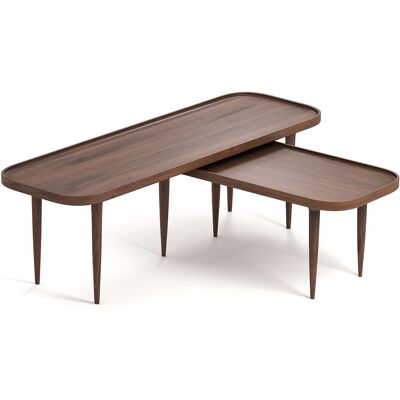 Am.pm Table basse en noyer - Bois massif, Pieds stilettos, Design fin - Table d'appoint Am.pm Table basse en noyer - Bois massif, Pieds stilettos, Design fin - Table d'appoint