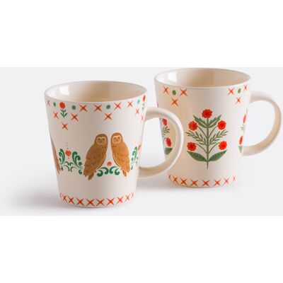 LA REDOUTE INTERIEURS Lot de 2 mugs en porcelaine, Anselme LA REDOUTE INTERIEURS Lot de 2 mugs en porcelaine, Anselme