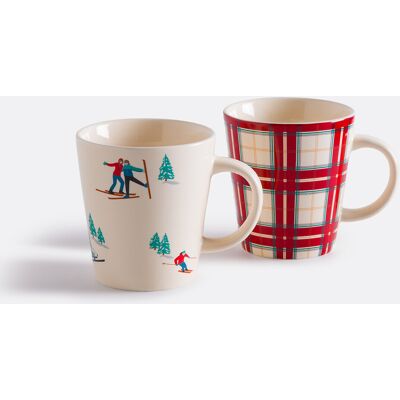 LA REDOUTE INTERIEURS Lot de 2 mugs en porcelaine, Tout Schuss LA REDOUTE INTERIEURS Lot de 2 mugs en porcelaine, Tout Schuss
