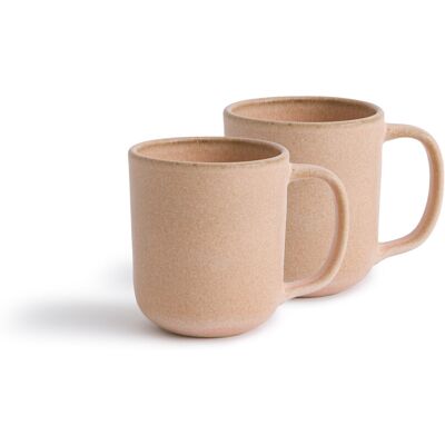 Am.pm Ensemble de 2 Mugs Gandra en Gres émaillé - Rose Am.pm Ensemble de 2 Mugs Gandra en Gres émaillé - Rose