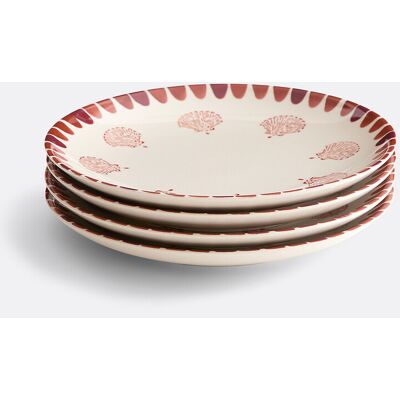 LA REDOUTE INTERIEURS Lot de 4 assiettes à dessert en céramique, motif coquillage, OMANA LA REDOUTE INTERIEURS Lot de 4 assiettes à dessert en céramique, motif coquillage, OMANA