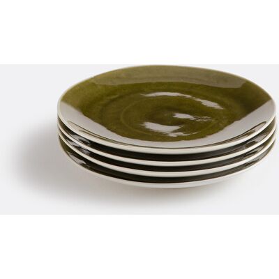 Assiettes à dessert en céramique craquelée verte La Redoute Interieurs - Assiettes à dessert Assiettes à dessert en céramique craquelée verte La Redoute Interieurs - Assiettes à dessert