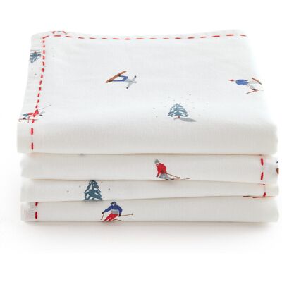 LA REDOUTE INTERIEURS Lot 4 serviettes de table, coton lavé, Tout Schuss LA REDOUTE INTERIEURS Lot 4 serviettes de table, coton lavé, Tout Schuss