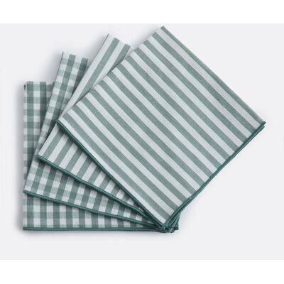 LA REDOUTE INTERIEURS Lot de 4 serviettes de table, 30% coton recyclé, tissé teint, SOIZIC LA REDOUTE INTERIEURS Lot de 4 serviettes de table, 30% coton recyclé, tissé teint, SOIZIC