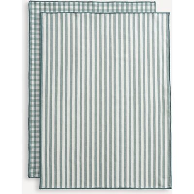 LA REDOUTE INTERIEURS Lot de 2 torchons, 30% coton recyclé, tissé-teint, SOIZIC LA REDOUTE INTERIEURS Lot de 2 torchons, 30% coton recyclé, tissé-teint, SOIZIC