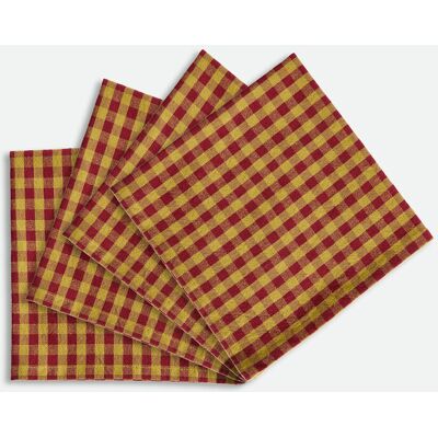 LA REDOUTE INTERIEURS Lot de 4 serviettes de table à carreaux, en coton tissé teint, BETHANY BICOLORE LA REDOUTE INTERIEURS Lot de 4 serviettes de table à carreaux, en coton tissé teint, BETHANY BICOLORE