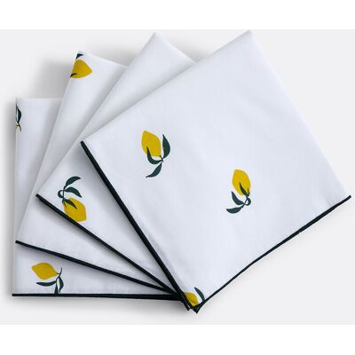 LA REDOUTE INTERIEURS Lot de 4 serviettes de table imprimées en coton, CITRON LA REDOUTE INTERIEURS Lot de 4 serviettes de table imprimées en coton, CITRON