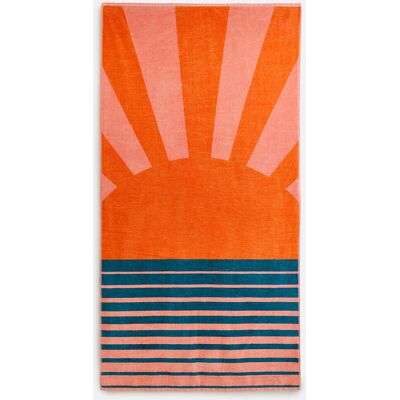 LA REDOUTE INTERIEURS Serviette de plage, en éponge velours 420 g, LISTRADO LA REDOUTE INTERIEURS Serviette de plage, en éponge velours 420 g, LISTRADO