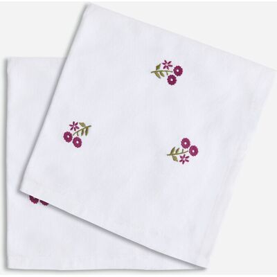 LA REDOUTE INTERIEURS Lot de 2 serviettes de table brodées, en coton et lin, ROSETTA LA REDOUTE INTERIEURS Lot de 2 serviettes de table brodées, en coton et lin, ROSETTA