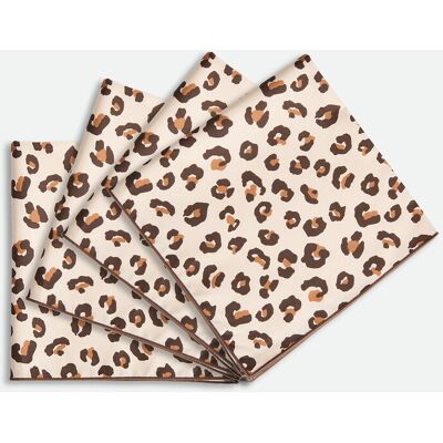 LA REDOUTE INTERIEURS Lot de 4 serviettes de table, imprimé léopard, en coton, LEOPOLD LA REDOUTE INTERIEURS Lot de 4 serviettes de table, imprimé léopard, en coton, LEOPOLD