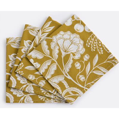 LA REDOUTE INTERIEURS Lot de 4 serviettes de table en coton lavé, imprimé fleurs, LINDA LA REDOUTE INTERIEURS Lot de 4 serviettes de table en coton lavé, imprimé fleurs, LINDA