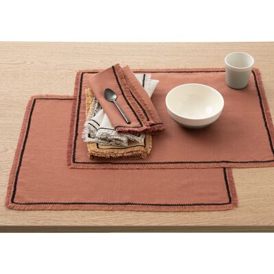 LA REDOUTE INTERIEURS Lot de 2 sets de table métis lin/coton Menorca LA REDOUTE INTERIEURS Lot de 2 sets de table métis lin/coton Menorca