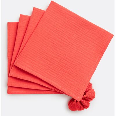 LA REDOUTE INTERIEURS Lot de 4 serviettes de table gaze de coton, Kumla LA REDOUTE INTERIEURS Lot de 4 serviettes de table gaze de coton, Kumla