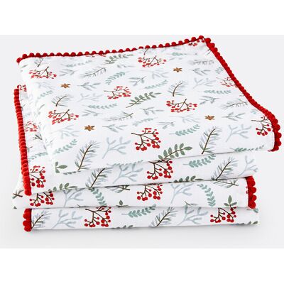 LA REDOUTE INTERIEURS Lot de 4 serviettes de table, Winter berry LA REDOUTE INTERIEURS Lot de 4 serviettes de table, Winter berry