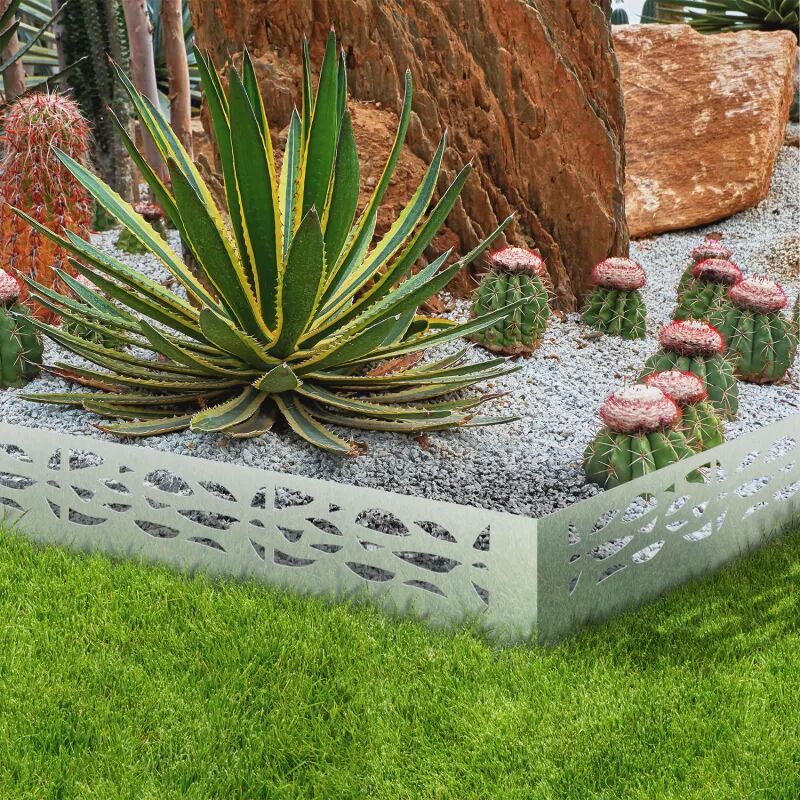 IDMarket Bordures de jardin flexibles en acier gris