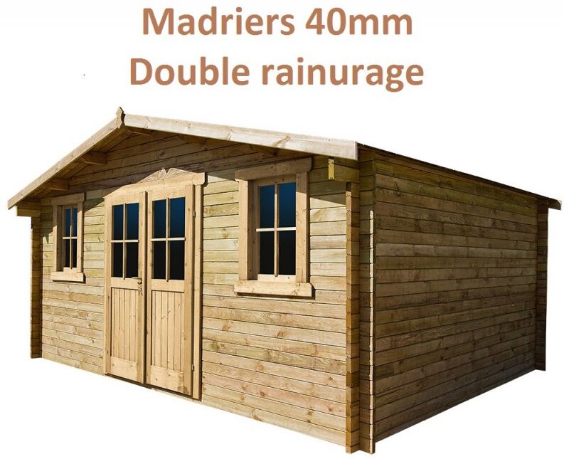 Gardy Shelter Abri de jardin 16m² PLUS en bois 40mm traité teinté marron Gardy Shelter