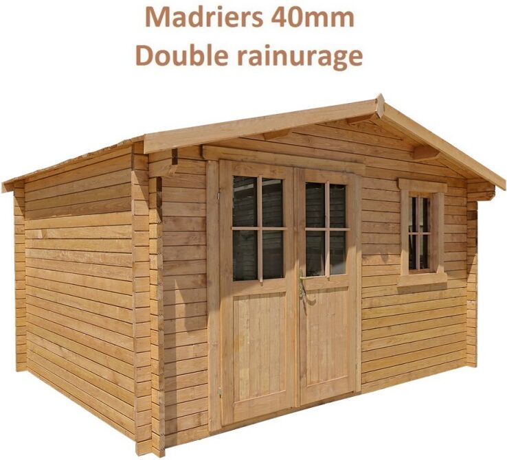 Gardy Shelter Abri de jardin 12m² PLUS en bois 40mm traité teinté marron Gardy Shelter