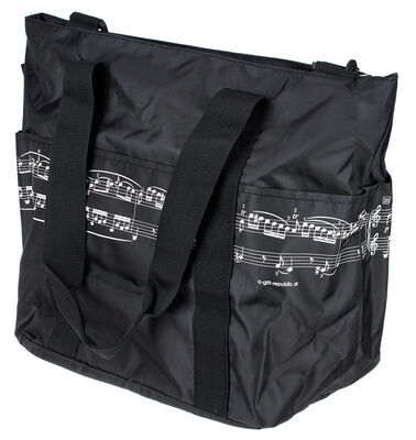 agifty Schultertasche Pro Musica sw Black with white staves