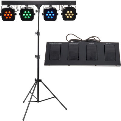 Stairville Stage Quad LED RGB WW Bundle Black