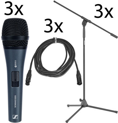 Sennheiser E835 S 3Pack Bundle Black