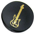 Musikboutique Magnet with Design Elec.Guitar Gold on black