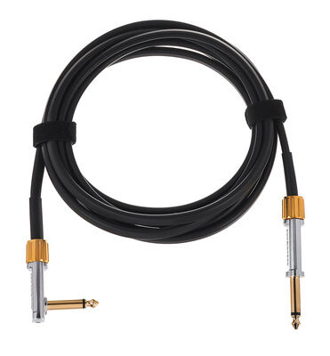 Rockboard Premium Flat Instr. Cable SA Black with gold and silver connector housings