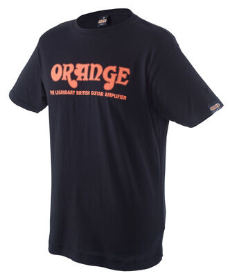 Orange T-Shirt Logo M Black with orange print