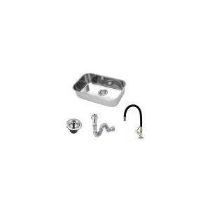 Cuba Inox Cozinha 56x34x17 E Torneira Mesa Preta Gourmet Cuba Inox Cozinha 56x34x17 E Torneira Mesa Preta Gourmet
