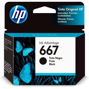 HP Cartucho de Tinta HP 667, Preto - 3YM79AB
