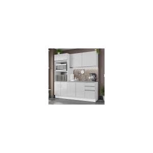 Armário De Cozinha Compacta 100% Mdf 190cm Portas Branco Brilho Acorde Armário De Cozinha Compacta 100% Mdf 190cm Portas Branco Brilho Acorde