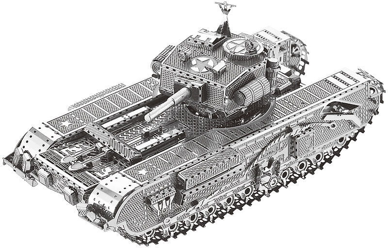 Playtastic 3D-Bausatz Panzer aus Metall im Maßstab 1:100, 48-teilig