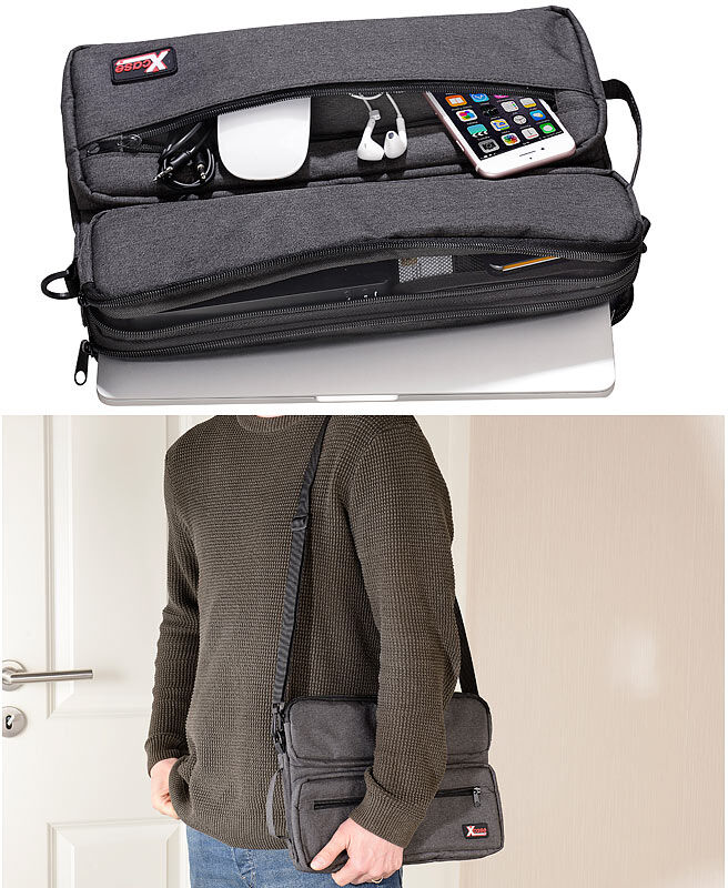 Xcase Schulter-Tasche mit gepolstertem Fach für Notebook bis 13