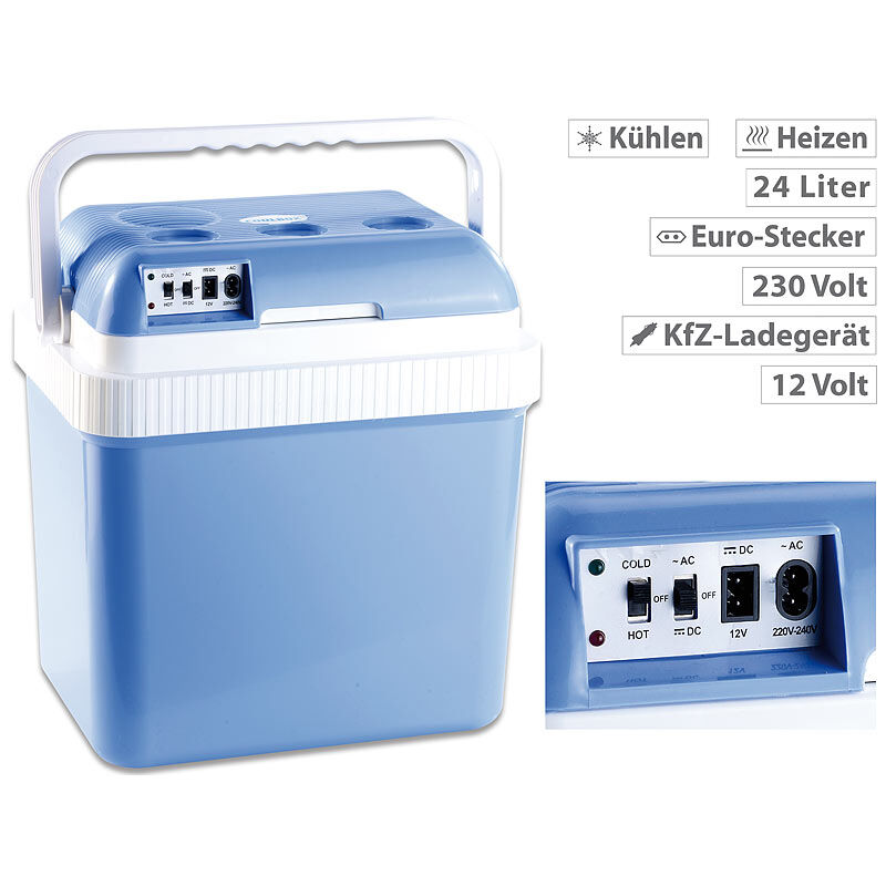 Xcase Thermoelektrische Kühl- und Wärmebox, 24 l, 12- & 230-V-Anschluss