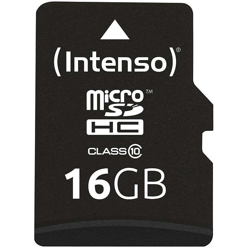 Intenso microSDHC-Speicherkarte 16 GB Class 10 inkl. SD-Adapter