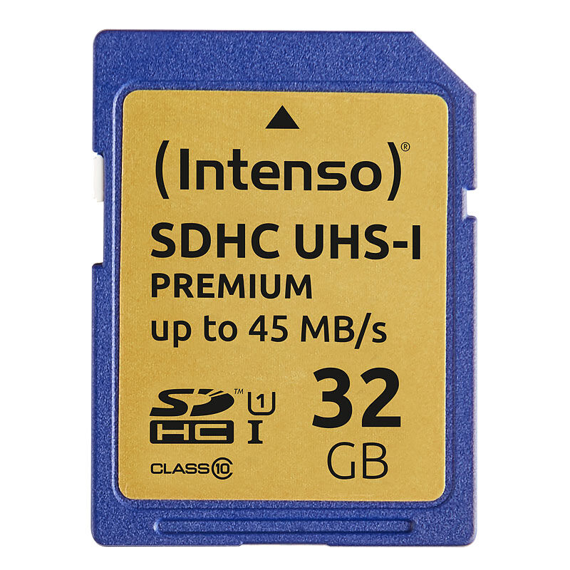 Intenso Premium SDHC-Speicherkarte 32 GB, UHS-I, Class 10 / U1