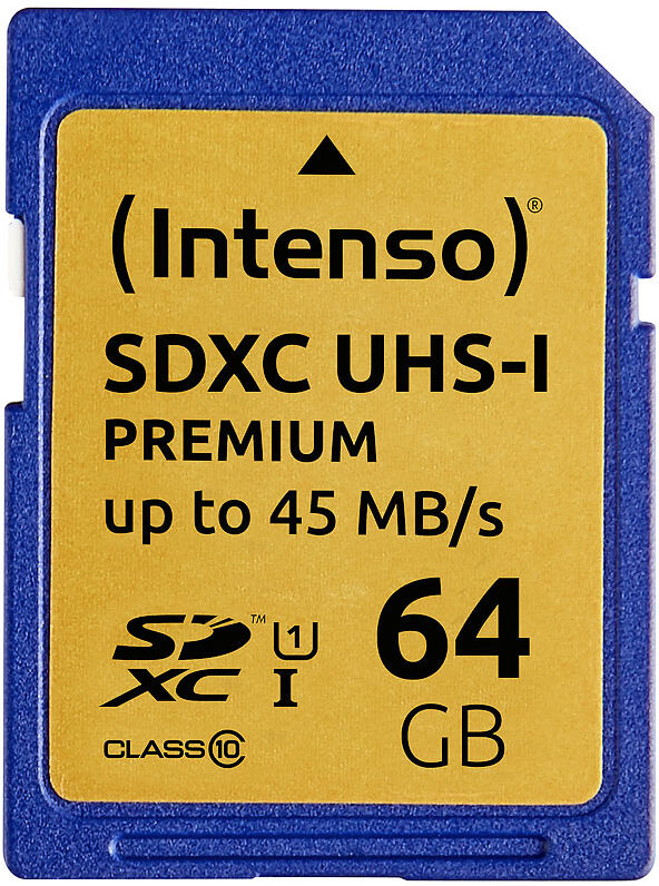 Intenso Premium SDXC-Speicherkarte 64 GB, UHS-I, Class 10 / U1