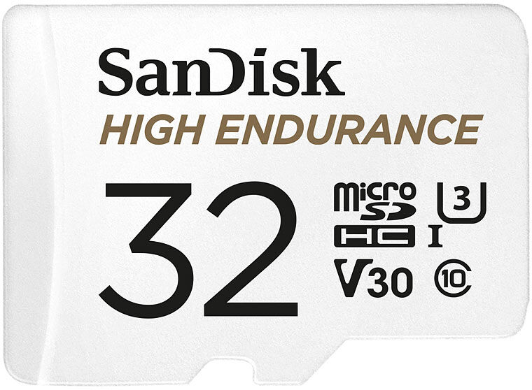 SanDisk High Endurance microSD-Karte mit SD-Adapter, 32 GB, Class 10, U3, V30