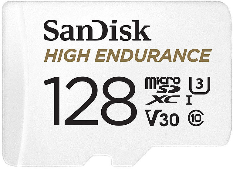 SanDisk High Endurance microSD-Karte mit SD-Adapter, 128 GB, Class 10, U3, V30