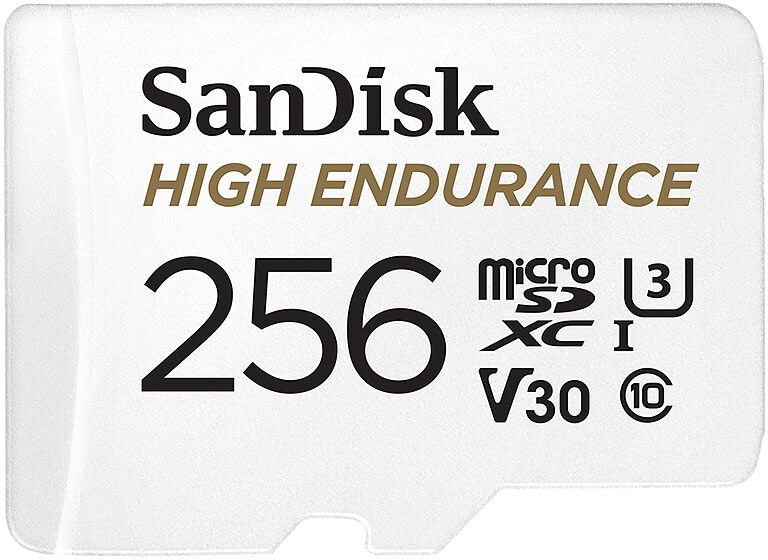 SanDisk High Endurance microSD-Karte mit SD-Adapter, 256 GB, Class 10, U3, V30