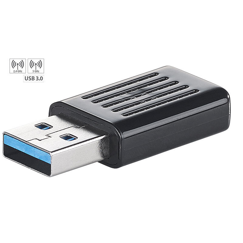 7links Mini-WLAN-Stick WS-1202.ac mit bis zu 1.200 Mbit/s (802.11ac), USB 3.0