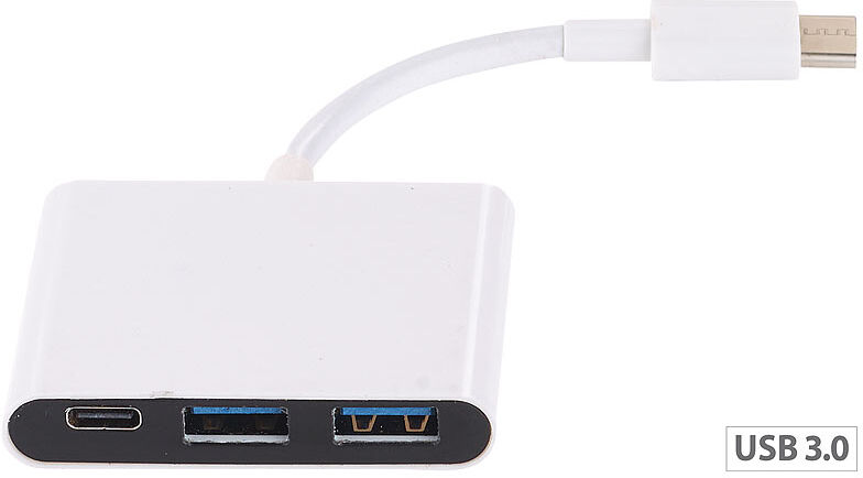 Callstel USB-C-Multiport-Adapter mit 2 USB-A-Ports & USB Power Delivery