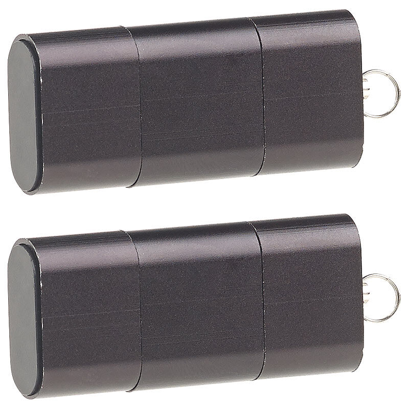 Pearl 2er-Set Mini-Cardreader & USB-Stick für microSD bis 128 GB, USB A & C