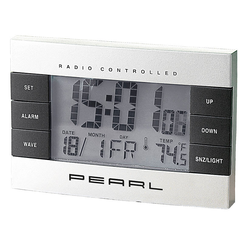 Pearl Digitaler Funkwecker mit Temperaturanzeige und Kalender