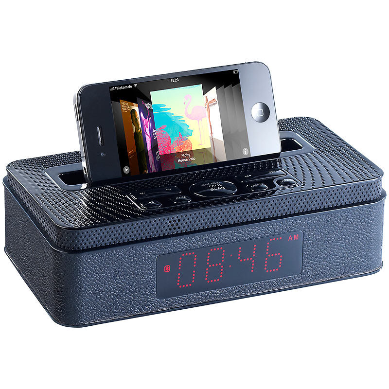 auvisio Radio MPS-630.bt mit Bluetooth, Wecker, MP3-Player und AUX, 10 Watt