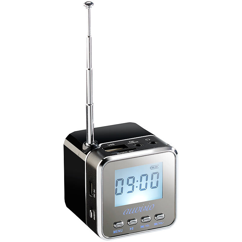 auvisio Mini-MP3-Station mit integriertem FM-Radio, USB-/SD-Karten-Slot, 8 W
