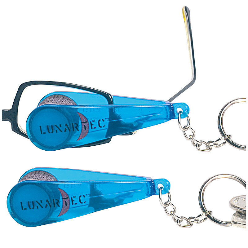 Pearl 2er-Set Schlüsselanhänger: Brillen-Putz-Zange mit Mikrofaser-Tüchern